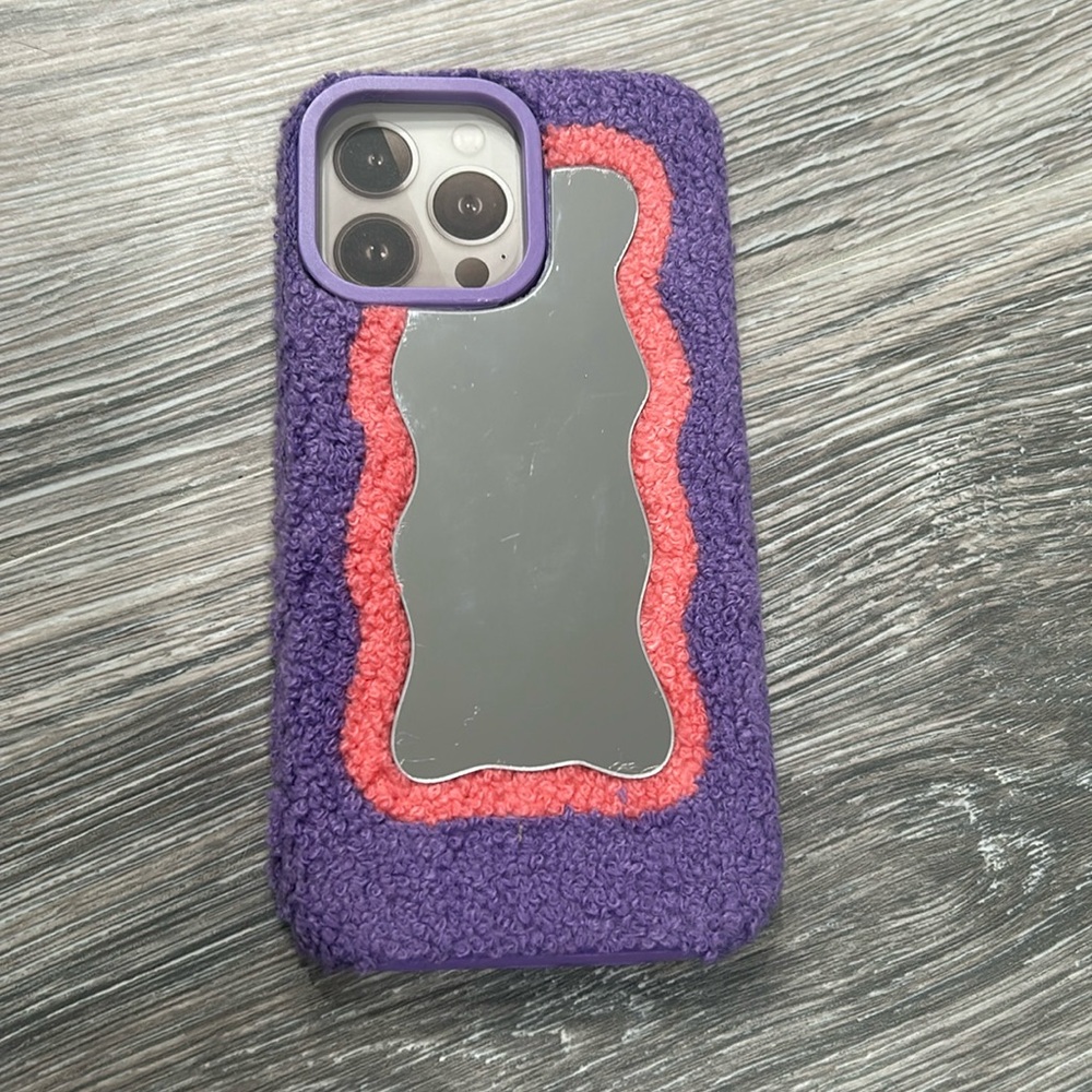 fuzzy mirror iphone 14 plus 14 pro max 13 pro max 13 pro max phone case